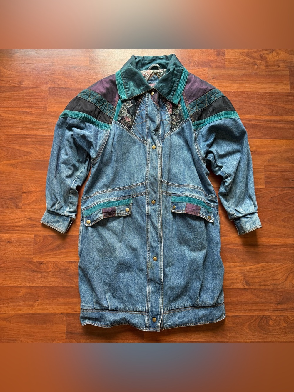 Vintage Be in the Current Seen long denim jacket Small women's southwestern coat